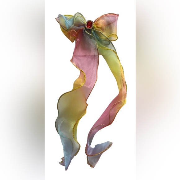 Colorful Tulle Ribbon Hair Bow 🎀 - Picture 2 of 2